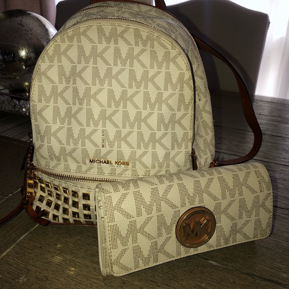 MK backpack and wallet